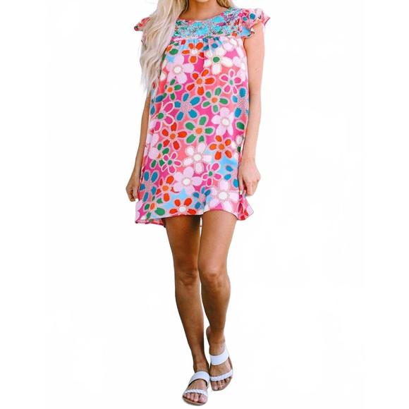NEW LITTLE DAISY CLOSET floral babydoll dress in multicolor - Picture 1 of 4
